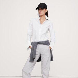 NEW Banana Republic sz 14 White Riley II Tailored Shirt Collared Button Down